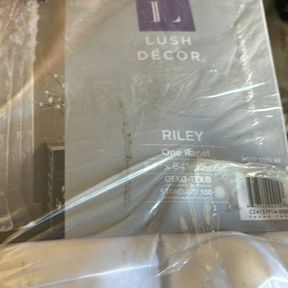 Lush Decor Riley White Window Curtain Single Panel 54”x84”